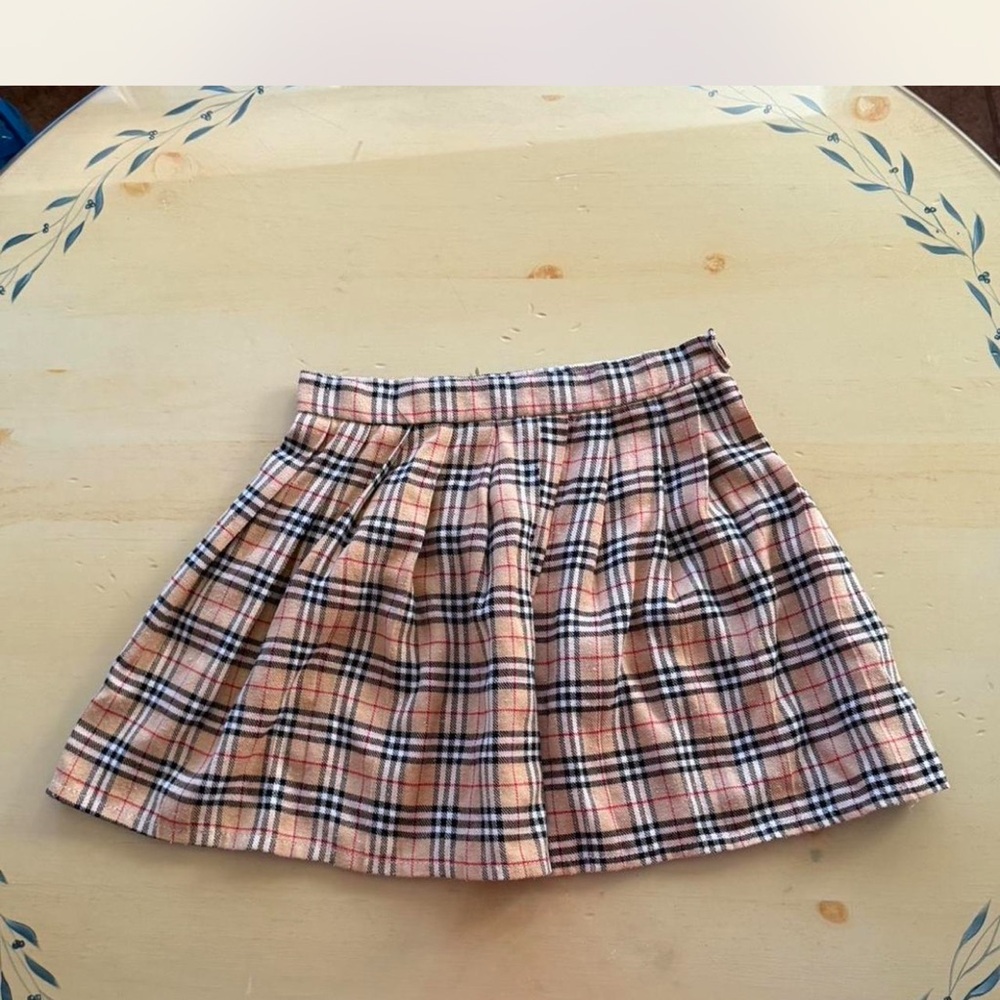 Plaid Pleated Mini Skirt - yellow